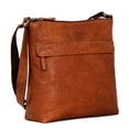 thumbnail image 2 of Jack Georges Voyager Hand-Stained Buffalo Leather Top Zip Hobo Bag #7832 (Honey), 2 of 4