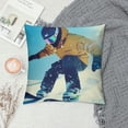 thumbnail image 2 of PRATYUS Decorative Couch Throw Pillow Covers, Square Set Cushion Case, Soft Couch Pillow Covers - Snowboarding 20x20in, 2 of 5