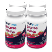 TRUEplus® Glucose Tablets, Raspberry Flavor - 50ct Bottle (4 Bottles)