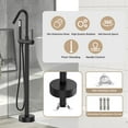 thumbnail image 7 of Ataucjin Freestanding Bathtub Faucet Brushed Nickel Floor Mount Tub Filler Standing HighShower Faucets with Handheld Shower Mixer Taps Swivel Spout, 7 of 7