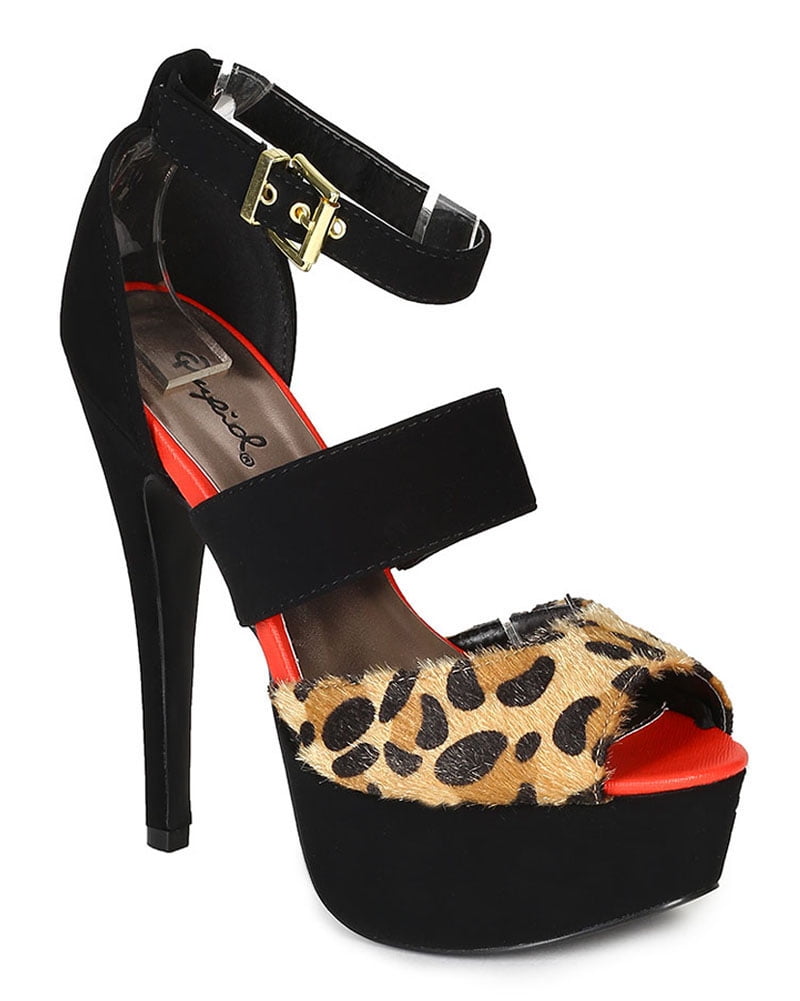 qupid leopard heels