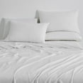 thumbnail image 5 of Linen Blend 4-Piece Sheet Set, Cooling & Breathable TENCEL™ Lyocell & Linen Blend, Queen, White, 5 of 7