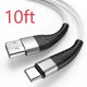 thumbnail image 1 of Cable de carga USB-C de 3 m, sincronización de datos, tipo C, trenzado largo y resistente, blanco/negro, 1 of 3