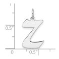 thumbnail image 4 of Auriga Sterling Silver Rhodium-plated Artisan Block Letter Z Charm for Women (L-21.42 mm, W-11.84 mm), 4 of 6