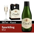Cook's California Champagne Brut White Sparkling Wine, 4 Pack, 187 ml
