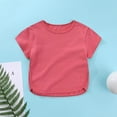 thumbnail image 2 of Shadoumai Girl Tops Size 6 Letter Print Boat Neck Shirt Short Sleeve T Shirt Fashion Holidays Tops T-Shirts Toddler To Big Kid, 2 of 9