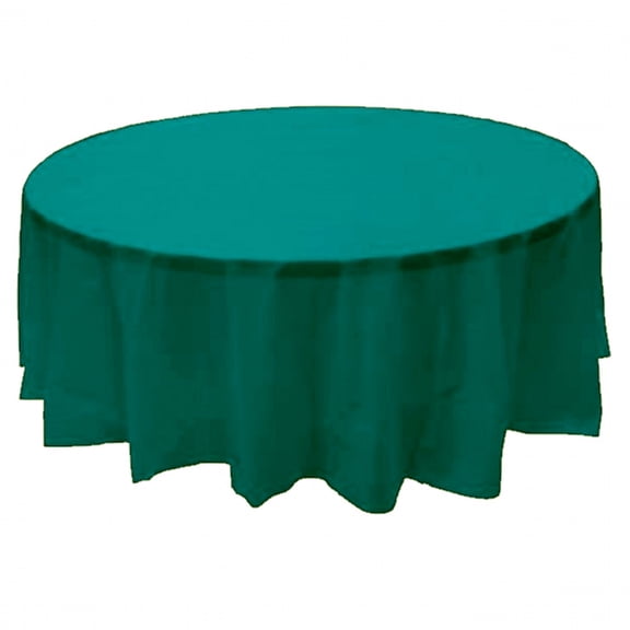 24 pcs (1 case) of Plastic Heavy Duty Premium Round tablecloths 84" Diameter Table Cover - Teal