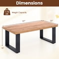 thumbnail image 3 of Gymax 47'' Farmhouse Style Accent Table w/ Thickened Tabletop & Natural Wood Texture, 3 of 10