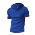 thumbnail image 6 of Men's Polo Shirts Summer Casual Sports Short Sleeved Hooded Golf Polos for Men, 6 of 9