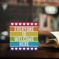 thumbnail image 4 of Zomyto 5x5 Inches Love Heart Decor Welcome Sign Desk Decor Wooden Box Sign Inspirational Funny Diversity Pride Rustic Wood Block Plaque Box Office Shelf Table Decoration Everyone Is Welcome Here, 4 of 6