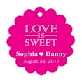 thumbnail image 1 of 100 PCS Love is Sweet Custom Made Scallop Edge Rong Hang Tags Personalized Wedding Party Favor Gift Tags, 1 of 1
