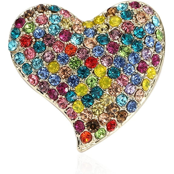 Heart Pin Brooch Crystal Rhinestone Heart Brooch Love Pin for Women Valentine's Day Birthday Anniversary Wedding Party Bridal Gifts Clothes Accessories