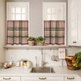 thumbnail image 3 of 3 Piece Kitchen Curtains and Valances Set Buffalo Plaid Cafe Curtains 24 Inch Length Modern Farmhouse Colorful Checkered Valance & Tier Curtain for Living Room Bedroom Small Window 54"x18"+27"x24"*2, 3 of 6