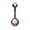 Black/Pink, variant on 14GA Titanium IP 316L Double CZ Barbell Belly Rings (Various Colors)