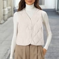 thumbnail image 2 of Gilet Sans Manches pour Femmes, Comdrip Gilet d'Hiver Léger Sans Manches en Coton pour Femmes avec Isolation en Duvet Gilet d'Hiver pour Femmes Beige 4TG, 2 of 4
