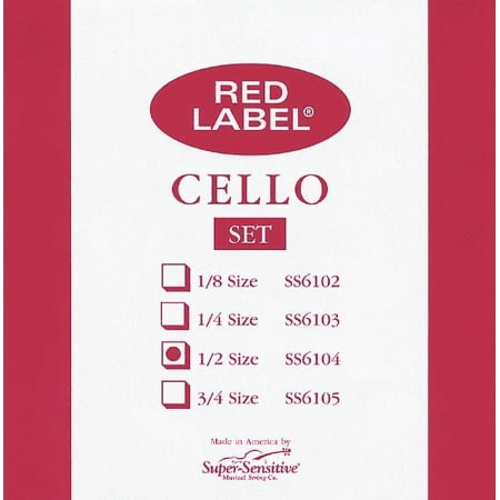Super-Sensitive Red Label Cello String Set - 1/2 Size