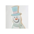 thumbnail image 2 of 12" Metal Embossed Snowman Cookie: Pink/Blue, 2 of 3