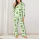 thumbnail image 2 of Balery Green Avocado Conjunto de Pijama con Estampado para Mujer, Conjunto de Dos Piezas con Manga Larga, Ropa de Dormir Suave con Bolsillos, Pijamas Cómodos-Medium, 2 of 7