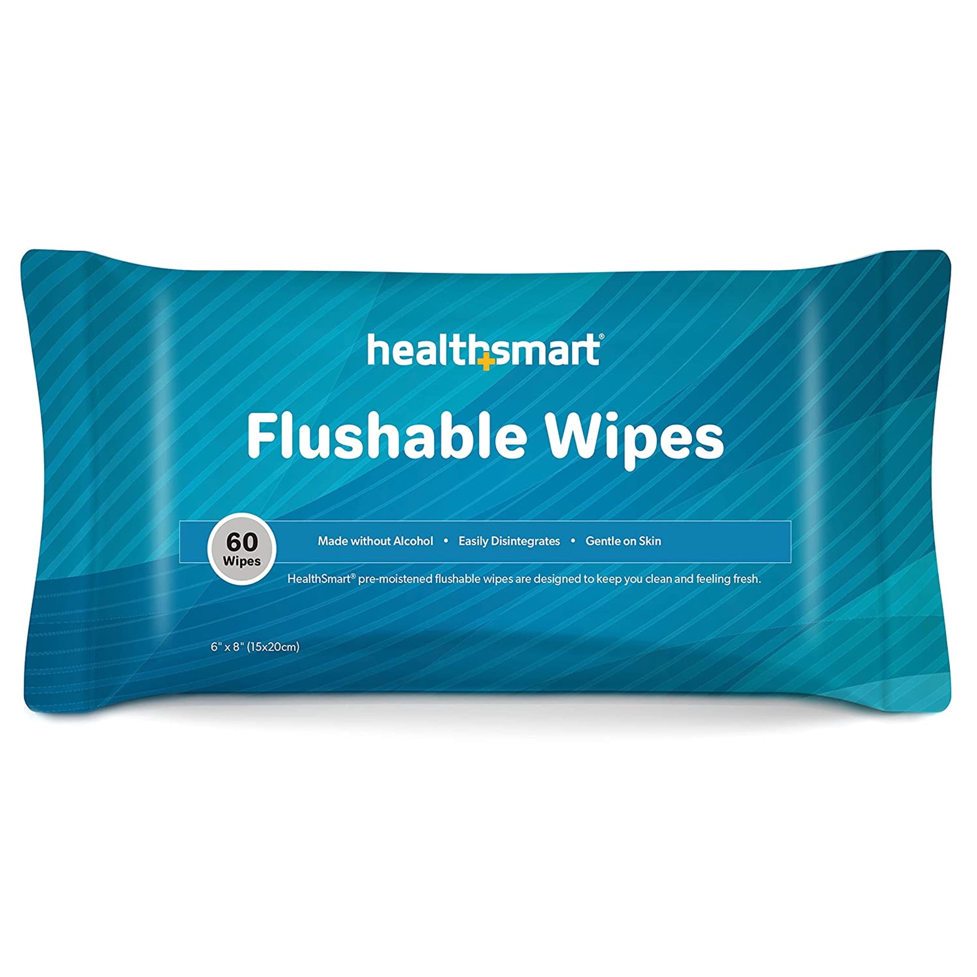HealthSmart - 60 ct Flushable Wipes (6"x8")