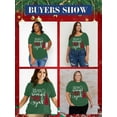 thumbnail image 3 of XCHQRTI Christmas Tree Shirt for Women Plus Size Tshirt Short Sleeve Graphic Top, 3 of 11