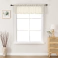 thumbnail image 2 of MKHILL 42x14 Cream Sheer Valance, 14 Inch Short Cafe Curtain for Small Kitchen Window, Rod Pocket Topper, 2 Panels, Each 42"Wx14"L, Cream, 2 of 8