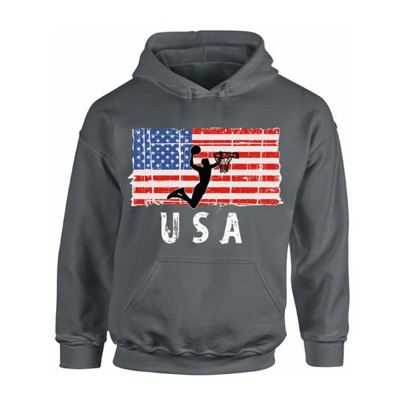 Awkward Styles Basketball USA Hoodie Patriotic Gifts USA Sport Hooded Sweatshirt for Men USA Sport Hooded Sweatshirt for Women Independence Day Retro USA Flag Men Women Hooded Sweater