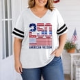 thumbnail image 2 of SIYUDAN Women America's 250th Anniversary T-Shirt Plus Size V Neck Short Sleeve Independence Womens Graphic T Shirts Womens T-Shirts, Size XXL, 2 of 5