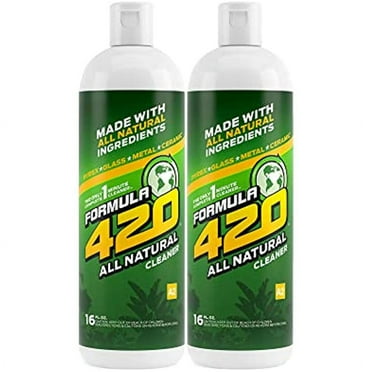 ALL NATURAL Formula 420 pirex-glass metal-ceramic cleaner, 2 Bottles, 16 Ounces Each