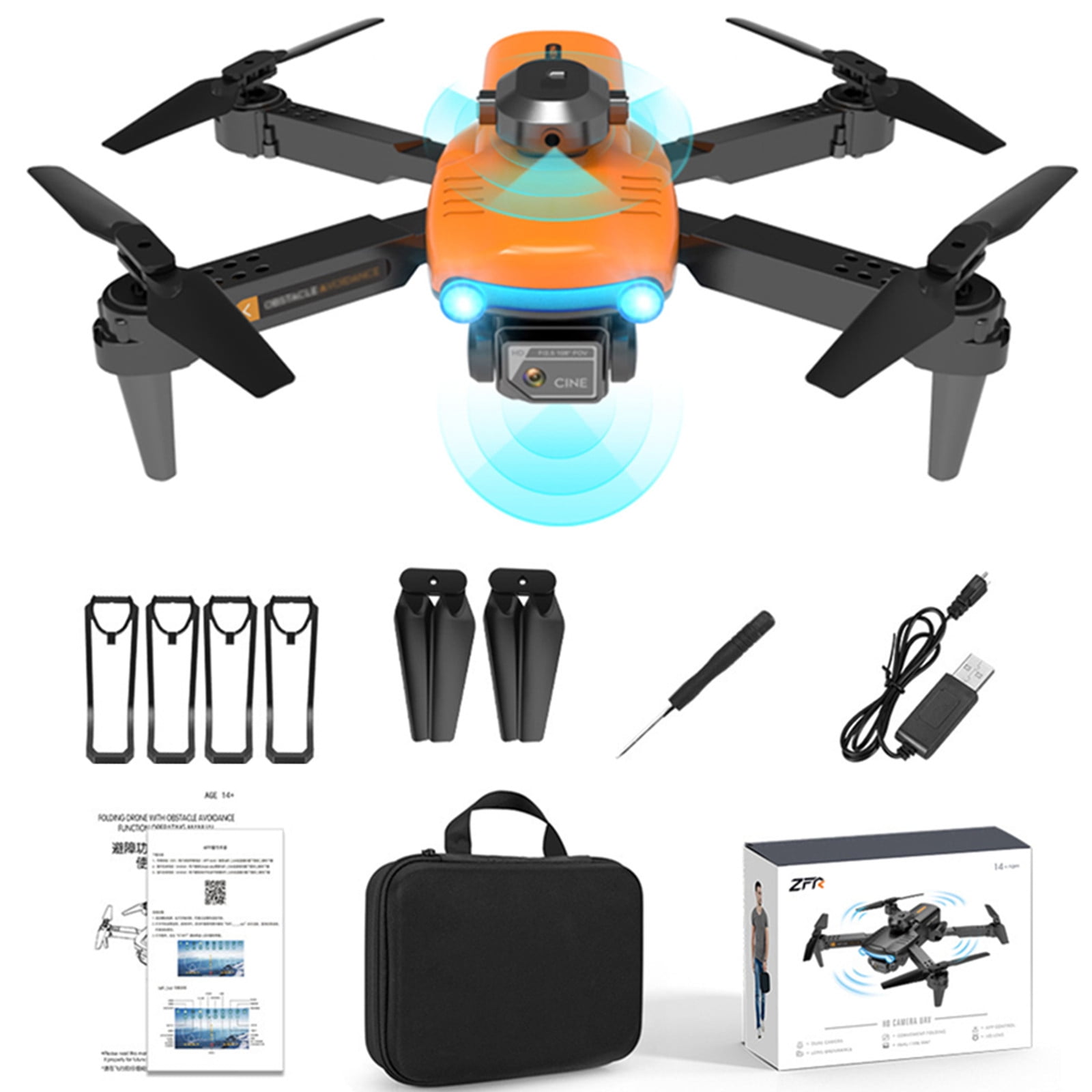 ESULOMP Foldable Drone with Dual 1080P WiFi Camera for Adults and Kids; Gesture Control RC Quadcopter with Batteries