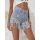 thumbnail image 5 of Pantalones cortos de mezclilla CYLADY Jeans rasgados de cintura alta para mujer, 5 of 6