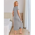 thumbnail image 2 of Ekouaer Long Nightgowns for Women House Dress Plus Size Sleepwear Pleated Full Length Loungwear, 2 of 6