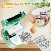 HKHKPI Mini Printer, Bluetooth Portable Inkless Thermal Pocket Sticker Printer with 3 rolls, Sticker Maker Machine for Notes Journal Kids Gift