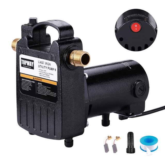 Bomba de agua portátil TOPWAY 1/2HP 1560GPH 120V
