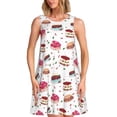 thumbnail image 1 of Cauagu Robe d'Anniversaire pour Femmes, Robes d'Été Sans Manches, Robe Décontractée de Vacances, Col Rond avec 2 Poches, 1 of 7