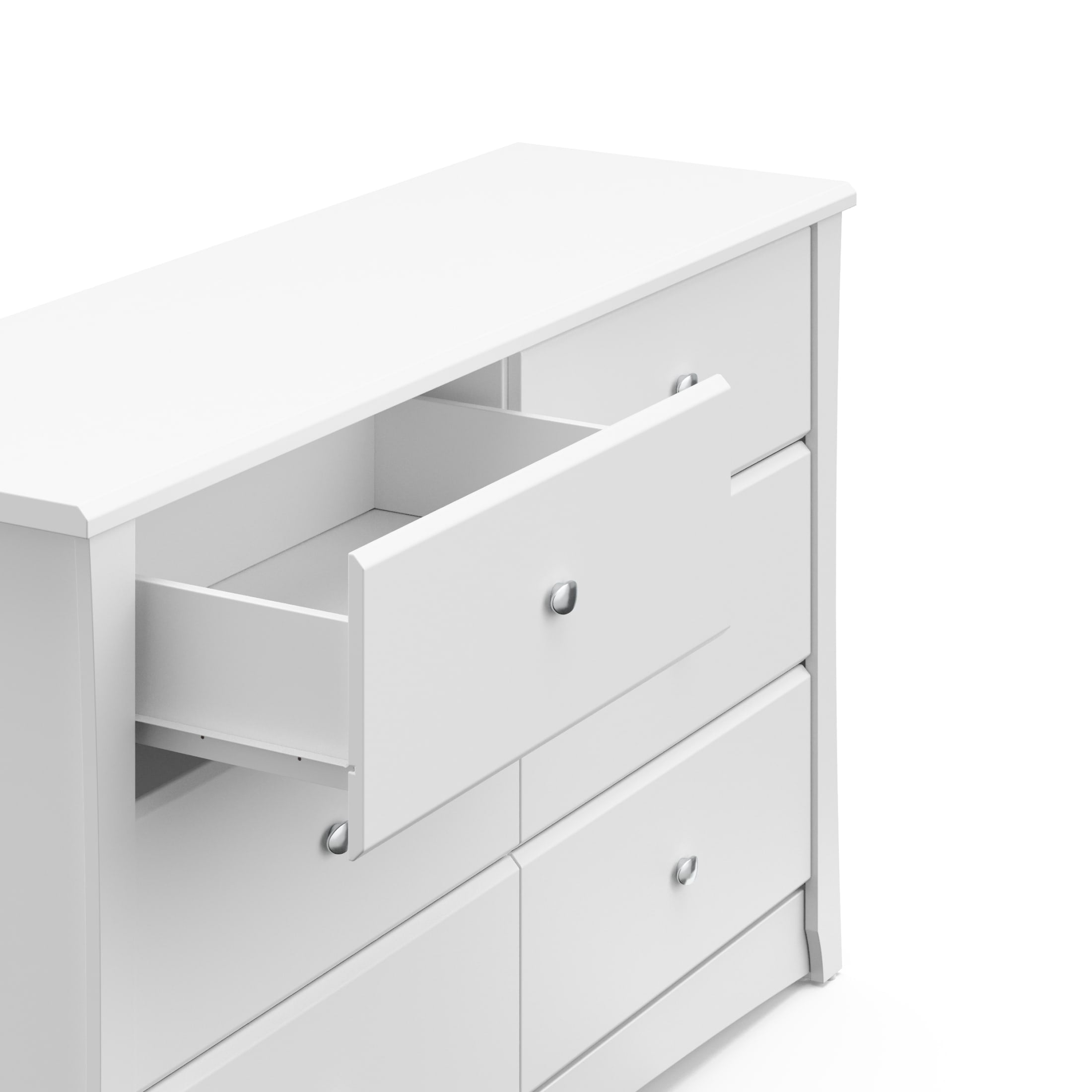 Storkcraft Crescent 6 Drawer Nursery Dresser, White