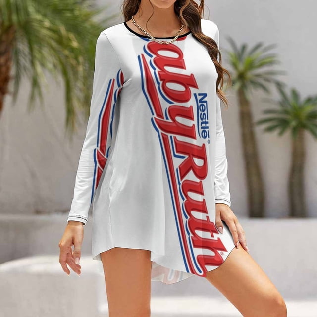 Robe Élégante Douce d'Halloween Baby Ruth pour Femmes, Robe Kawaii à Col Carré Baby Ruth pour Halloween