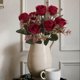 thumbnail image 4 of Ramo de rosas y peonías artificiales de seda | Decoración para bodas, fiestas y el hogar | Arreglo floral de mano para centro de mesa, 4 of 6