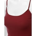 thumbnail image 5 of RT1002 Ladies Adjustable Spaghetti Strap Basic Long Cami Tank Top Burgundy S, 5 of 5