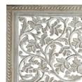 thumbnail image 2 of Square Shape Wooden Wall Panel with Cutout Sprig Pattern, Distressed White, 2 of 5