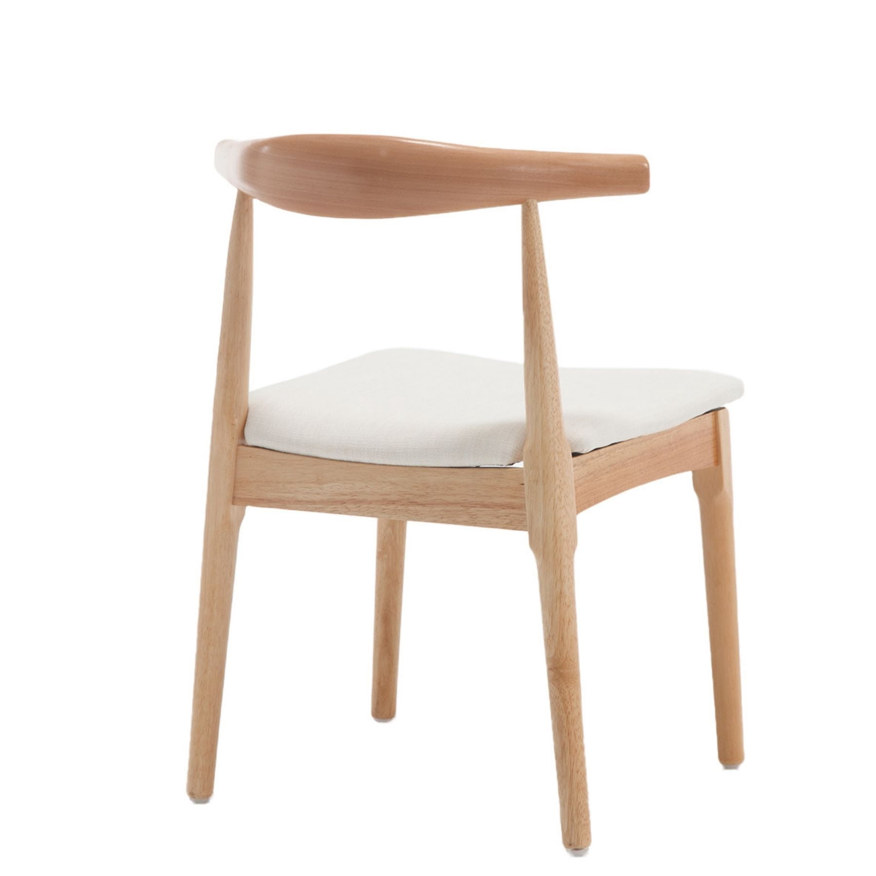 Dayalane Mid Century Modern Dining Chairs Set of 2,Linen Upholstered Farmhouse Chairs with Open Back,Side Dining Chairs with Natural Wood Legs for Dining Room, Kitchen, Restaurant,Beige
