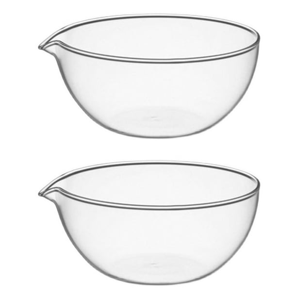 ColoMX 2pcs vidrio de vidrio fruta ensalada cuenco postre contenedor vidrio vajilla transparente