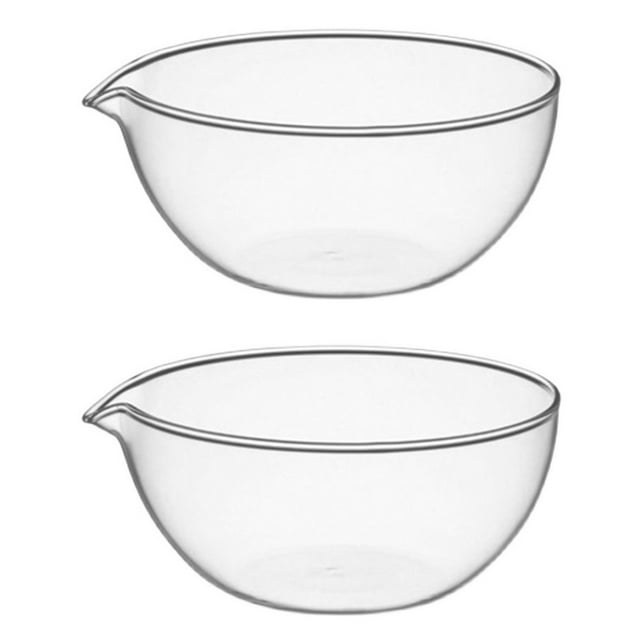 2pcs Glass Bowl Fruit Salad Bowl Dessert Container Glass Tableware Transparent