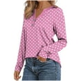 thumbnail image 4 of Qepwsc Tops for Women Long Sleeve Shirts Casual Tops Print Going Out Top Tunic Shirts Quarter Button Front Top Basic Tees Graphic Blouses Tops Shirts Loose Fits Sweatshirt for Women, 4 of 5