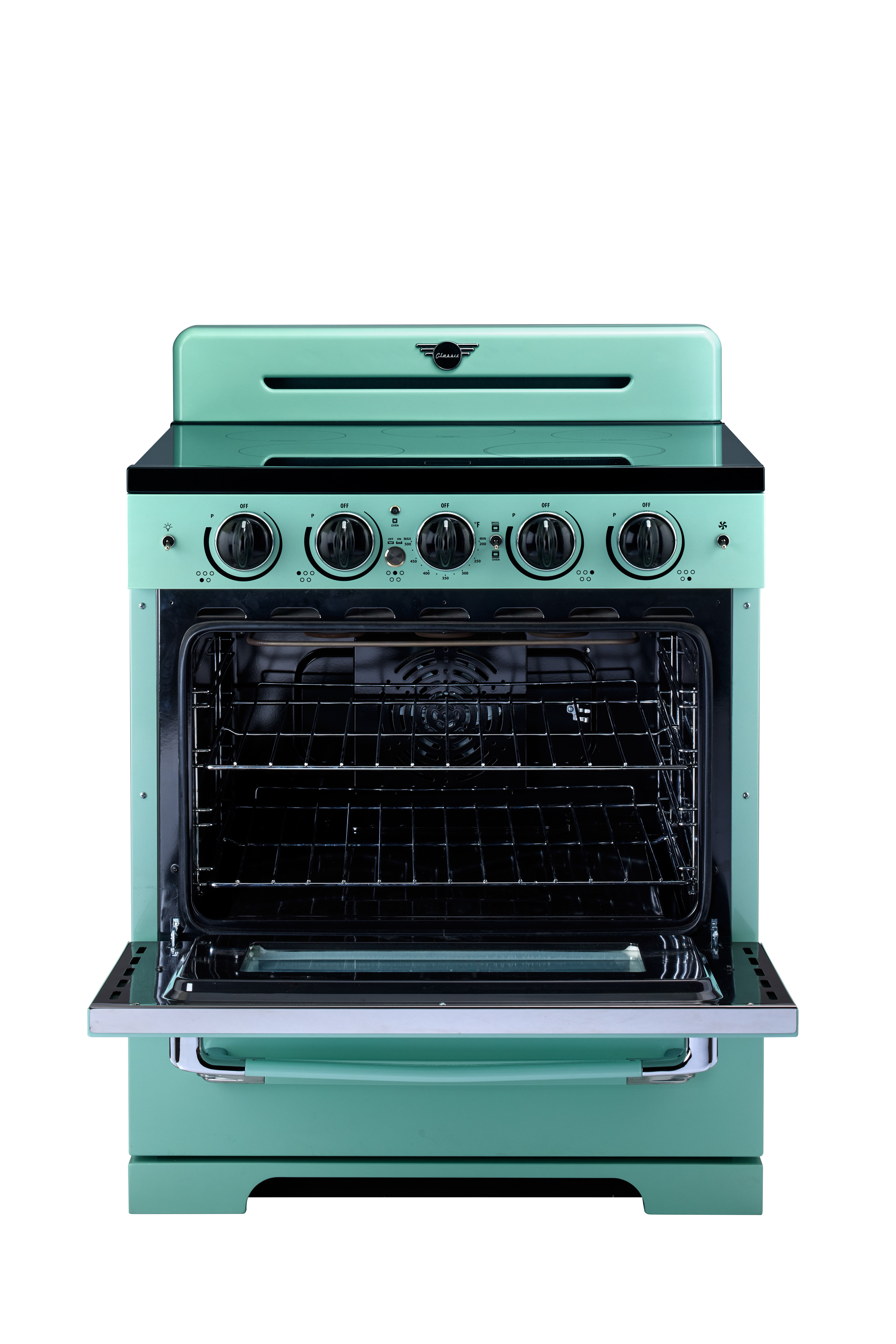 Unique 30' Classic Retro Induction Range, Ocean Mist Turquoise