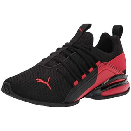 PUMA Axelion Break Sneaker Running Shoe, Black-High Risk Red, 5.5 US Unisex Big Kid