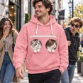 thumbnail image 4 of Pet Pouch Hoodie for Couples, Cat Dog Carrier Sweatshirt with Front Kangaroo Pocket, Matching Couple Hoodie, Long Sleeve Hooded Pullover Pet Lover Sweatshirt, 4 of 4