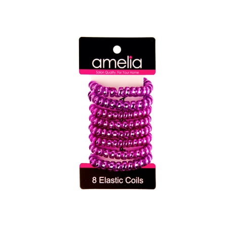 Amelia Beauty Products 8 Medium Smooth Elastic Hair Coils 2.25in Diameter Spiral Hair Ties Gentle on Hair Strong Hold and Minimizes Dents and Creases Purple Amelia Beauty Products 8 Medium Smooth Elastic Hair Coils 2.25in Diameter Spiral Hair Ties Gentle on Hair Strong Hold and Minimizes Dents and Creases Purple