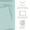 thumbnail image 5 of Noble Linens 4 Piece Solid Microfiber Bed Sheet Set, Aqua, Full, 5 of 10