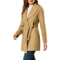 thumbnail image 4 of TRENCH COAT LARGO CON CINTURÓN Y CUELLO CAÍDO PARA MUJERES CHIC CUTE M KHAKI, 4 of 7