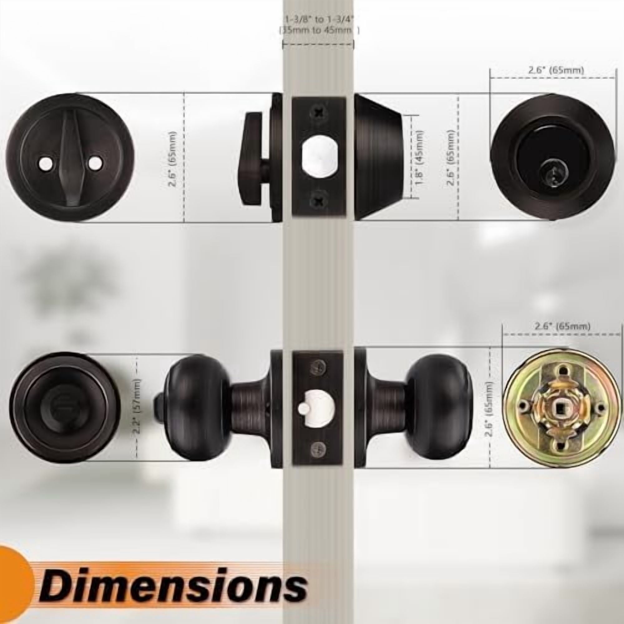 Entry Door Knob Keyed Alike with Single Cylinder Deadbolt Combination, Oil-Rubbed Bronze, 5 Pack